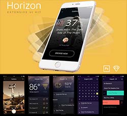 UI设计－程序界面(时事新闻/50PSD文件)：Horizon Mobile UI